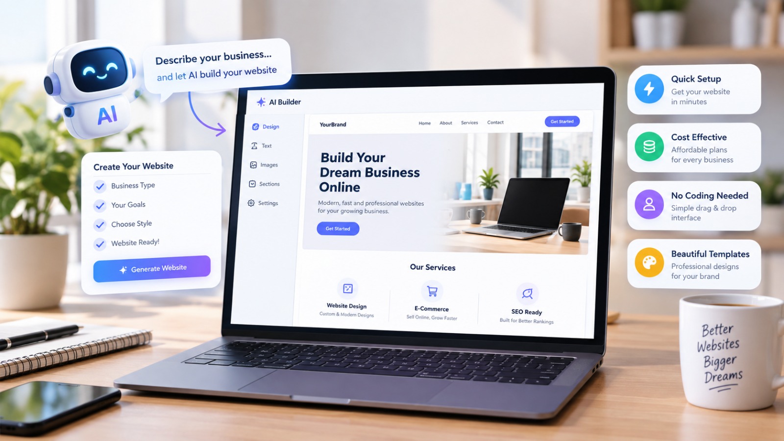 AI website builder vs custom website development comparison