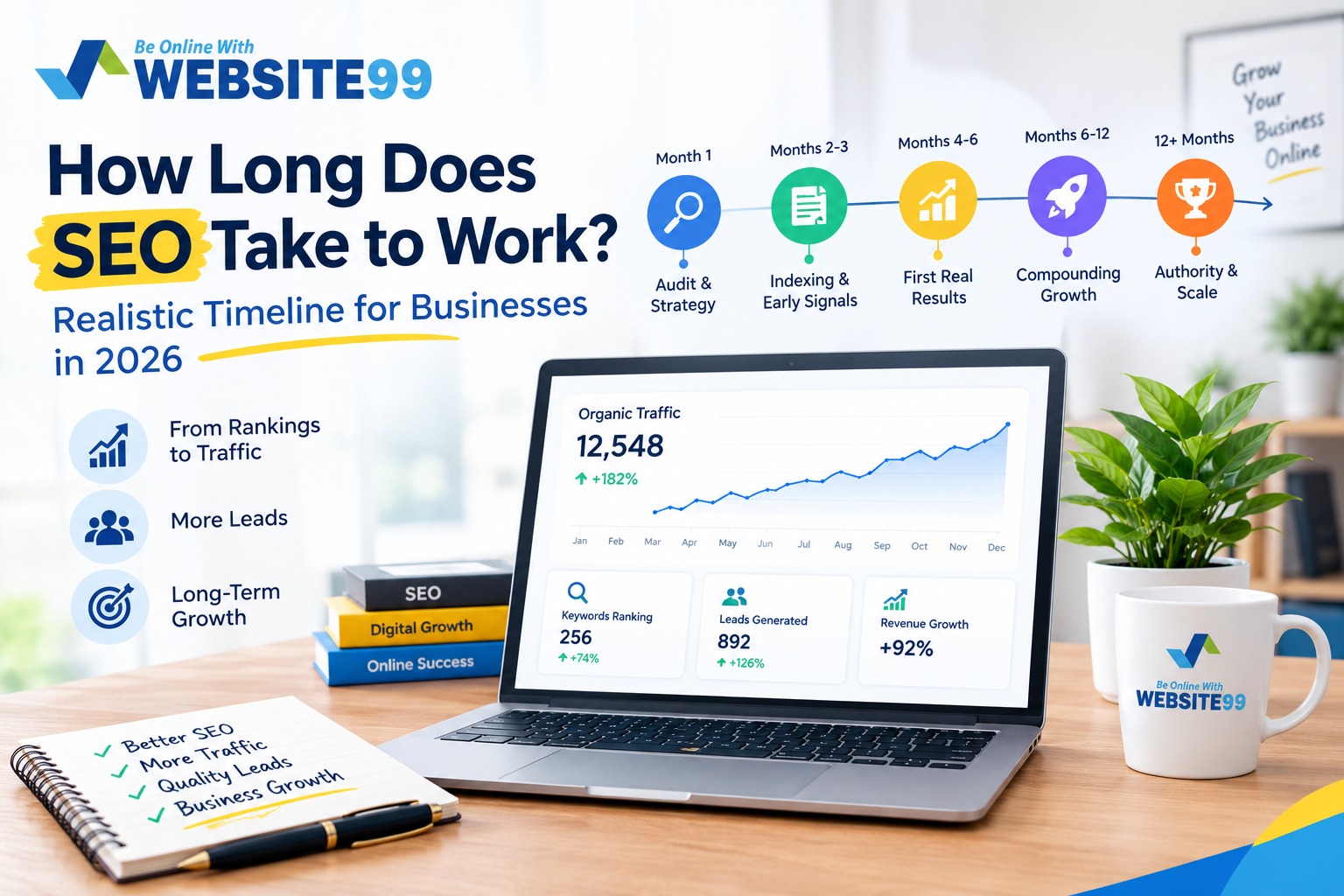 How long does SEO take to work in 2026 – realistic SEO timeline for rankings, traffic, and leads